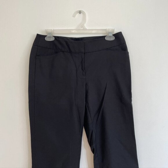 WHITE HOUSE BLACK MARKET WHBM Slim Ankle Pants Solid Black Cropped Dress Pants 4 - Picture 3 of 15